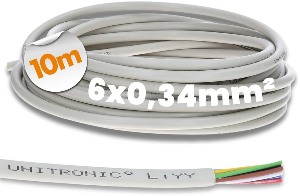 10 m duomenų kabelis Lapp 0028406 Liyy 6 x 0,34 mm² i led ilginimo laidas i litavimo kabelis plokštei i duomenų linija i signalinis kabelis 6 gyslų i valdymo kabelis