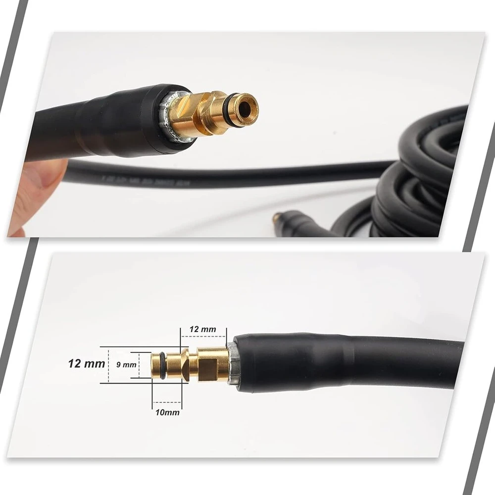 10 m ilgio aukšto slėgio žarnos prailginimo žarna, skirta karcher k serijos k2 k3 k4 k5 k6 k7 slėgio plovimo įrenginiams, "click plug" greita jungtis