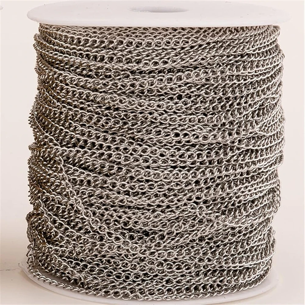 10 m Nerūdijančio Plieno Grandinėlės Papuošalams, 4x3x0.6mm, Paauksuotos/sidabruotos