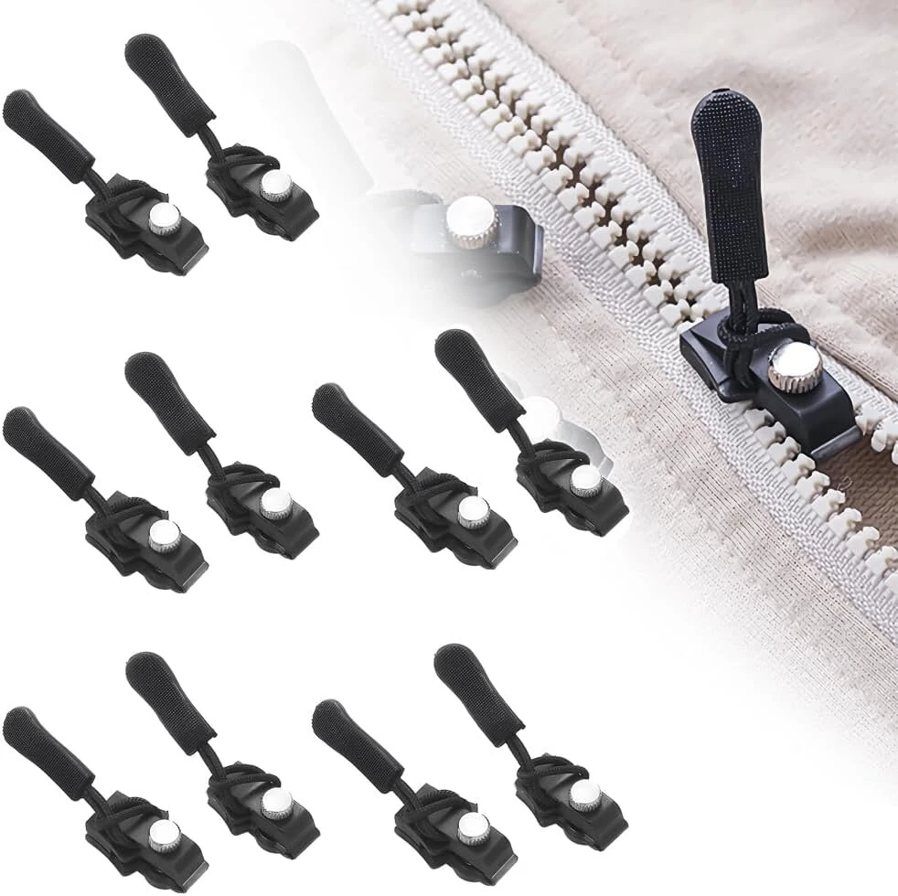 10 vienetų užtrauktuko traukiklis, užtrauktuko remonto rinkinys, nuimamas užtrauktuko pakabukas, neslystantis metalinis užtrauktuko pakeitimas, skirtas paltams, striukėms, bagažui, užtrauktukams