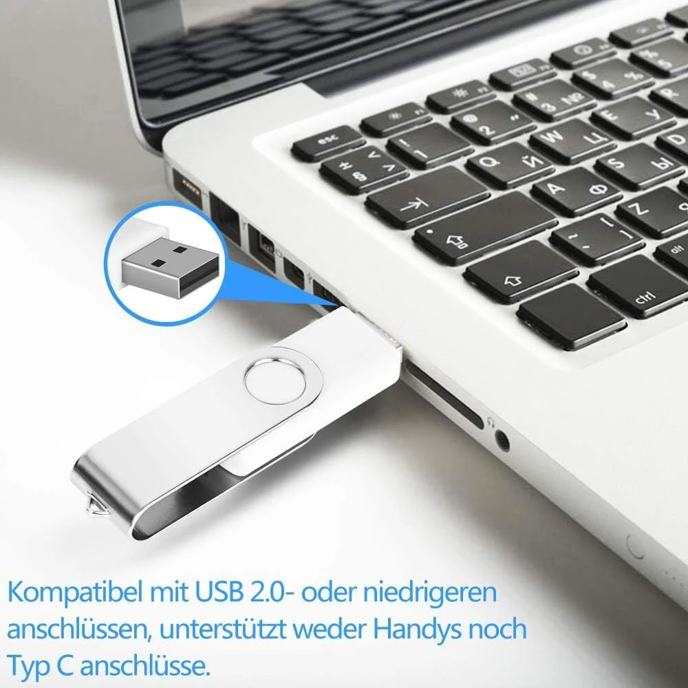 10 vnt. 32gb Usb atmintukai, metaliniai, su sukimu