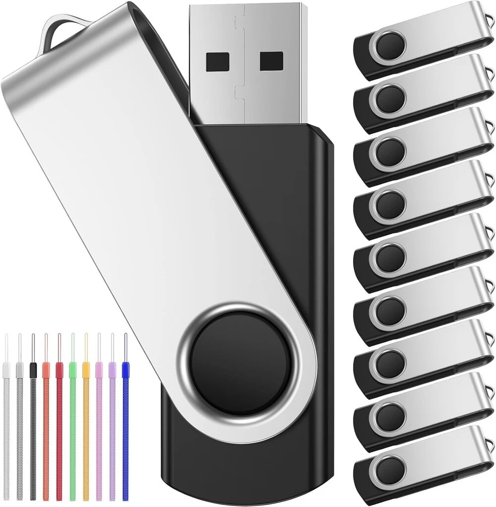 10 vnt. 4gb Usb atmintinės, juodos spalvos