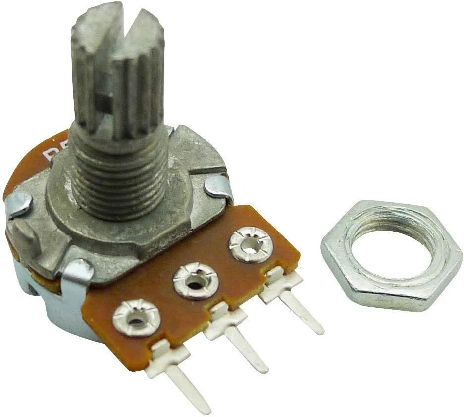 10 vnt. 5k Ohm Linijiniai Rotaciniai Potenciometrai, 15 mm velenas