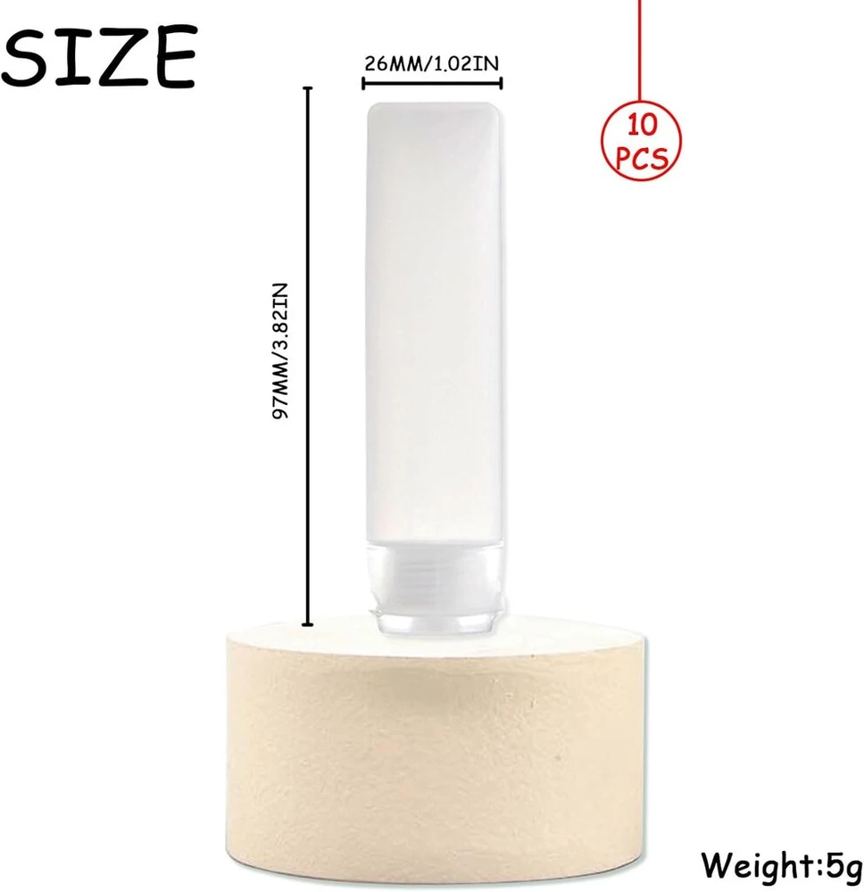 10 vnt. kelioninių 30 ml buteliukų kosmetikai