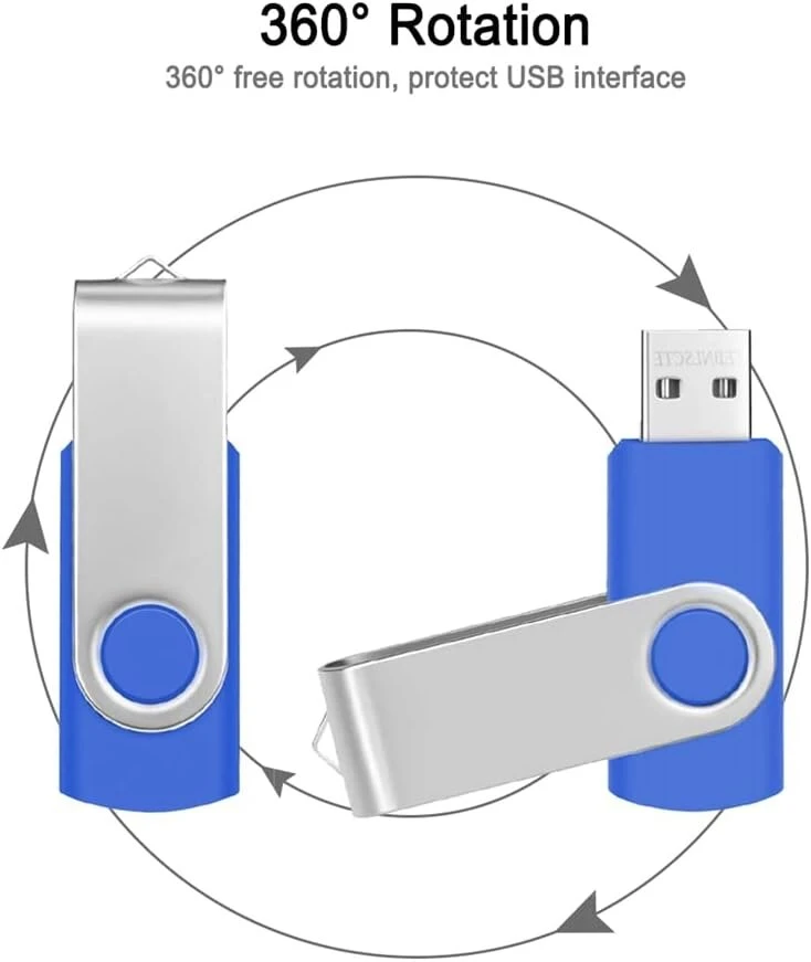 10 vnt. Usb atmintinė 8gb, mėlyna, su virvelėmis