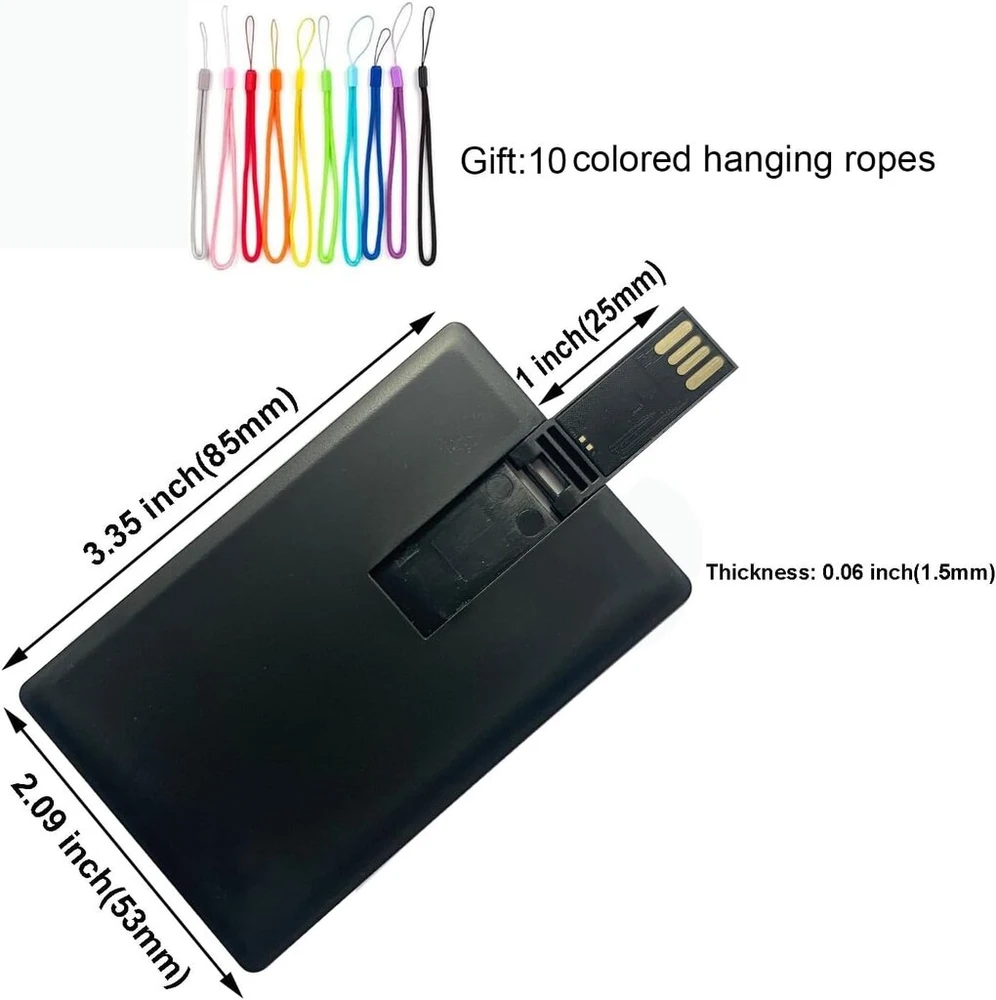 10 vnt. verslo kredito kortelės Usb atmintinės, 2gb, juodos