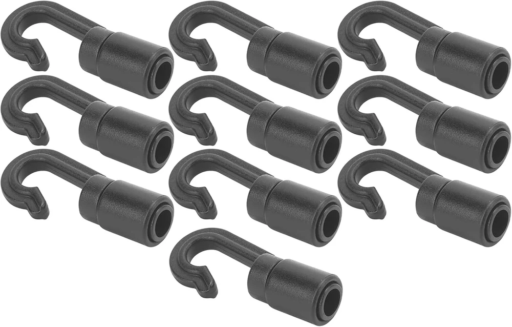 10 x plastikiniai kabliukai karabinai 8 mm plėtiklio virvėms guminė virvė brezentinė virvė sodo palapinės brezentiniai kabliukai bungee guminėms virvėms baidarėms ir kanojoms