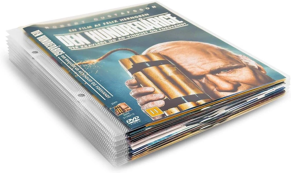 100 Dvd dėklų rinkinys su 4 segtuvais