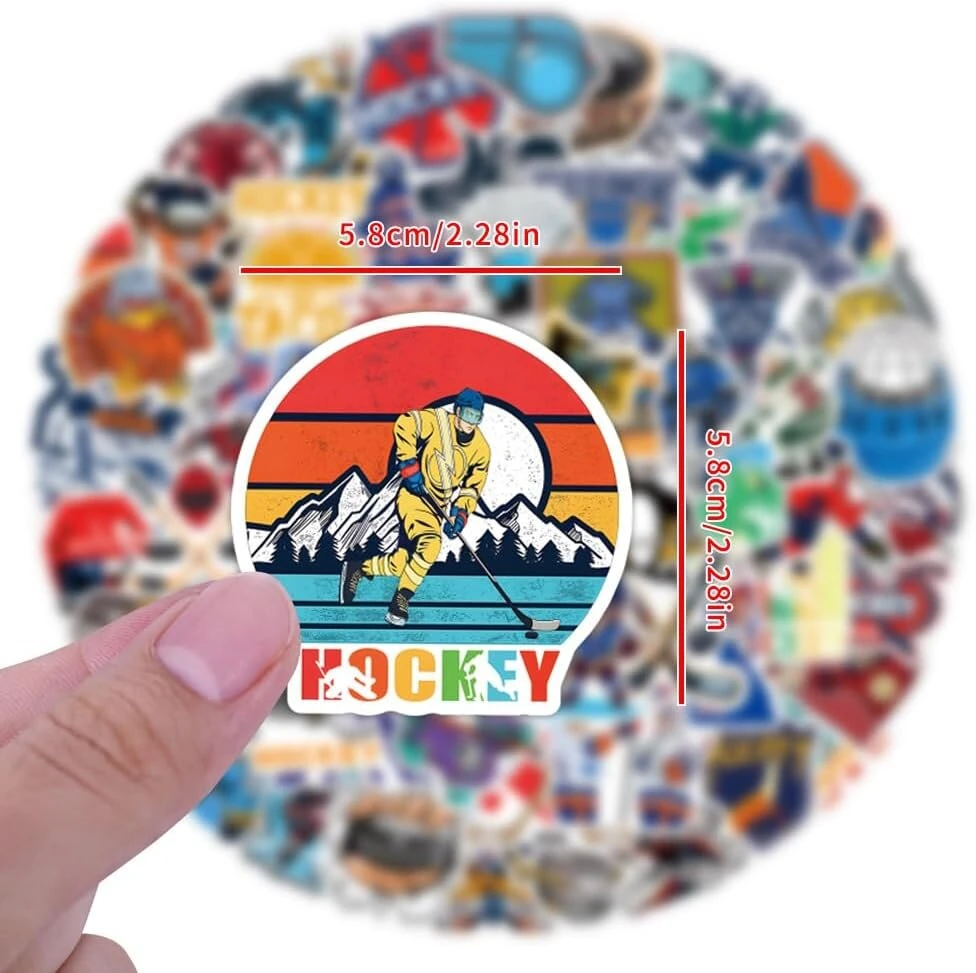 100 ledo ritulio ritulių lipdukų rinkinys, ledo ritulio lipdukai, viniliniai vandeniui atsparūs grafiti lipdukai riedlentei, automobiliui, nešiojamam kompiuteriui, gitarai, paaugliams, vaikams
