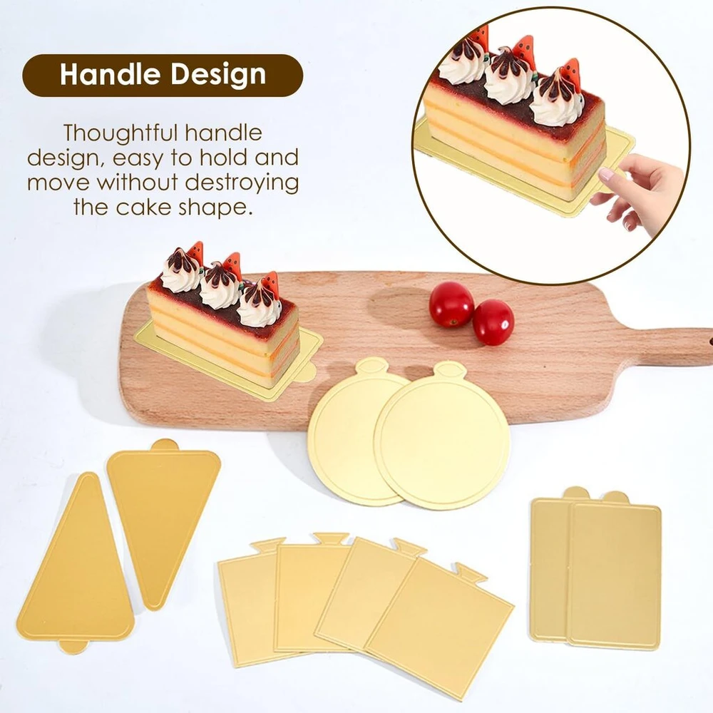 100 mini tortų padėklų rinkinys, stačiakampiai auksinio popieriaus putėsių tortų padėklai, keksiukų pagrindai, mini tortų desertų pateikimo padėklai vestuvėms, gimtadieniui, vakarėliui (l)
