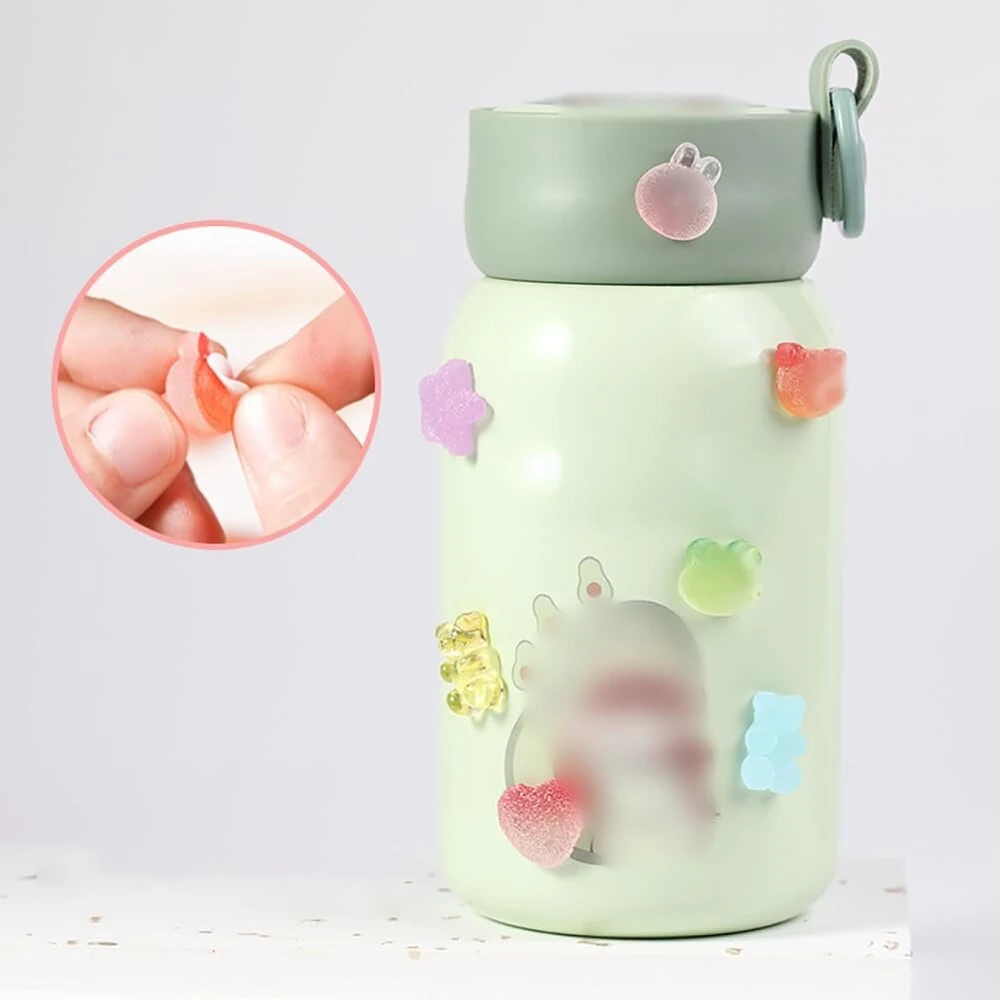 100 vienetų 3d skaidraus dervos lipdukai, lipnūs puodelio lipdukai, mieli plokšti galiniai gleivių amatų žymelės, plokščios galinės iškarpos albumo dekoracijos nuotraukų albumui
