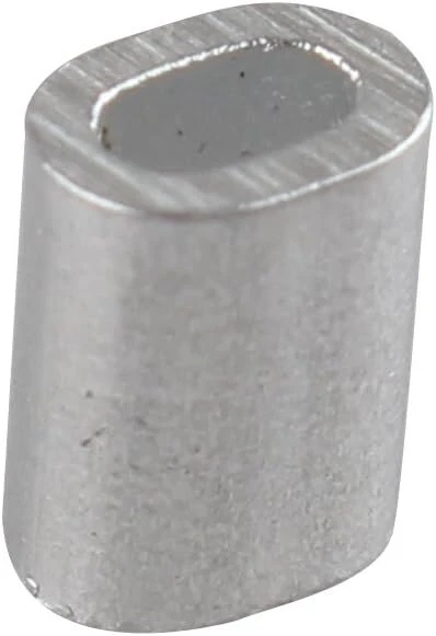 100 vnt. Aliuminio ovalūs trosų jungiamieji spaustukai, 1.0 mm, sidabro spalvos