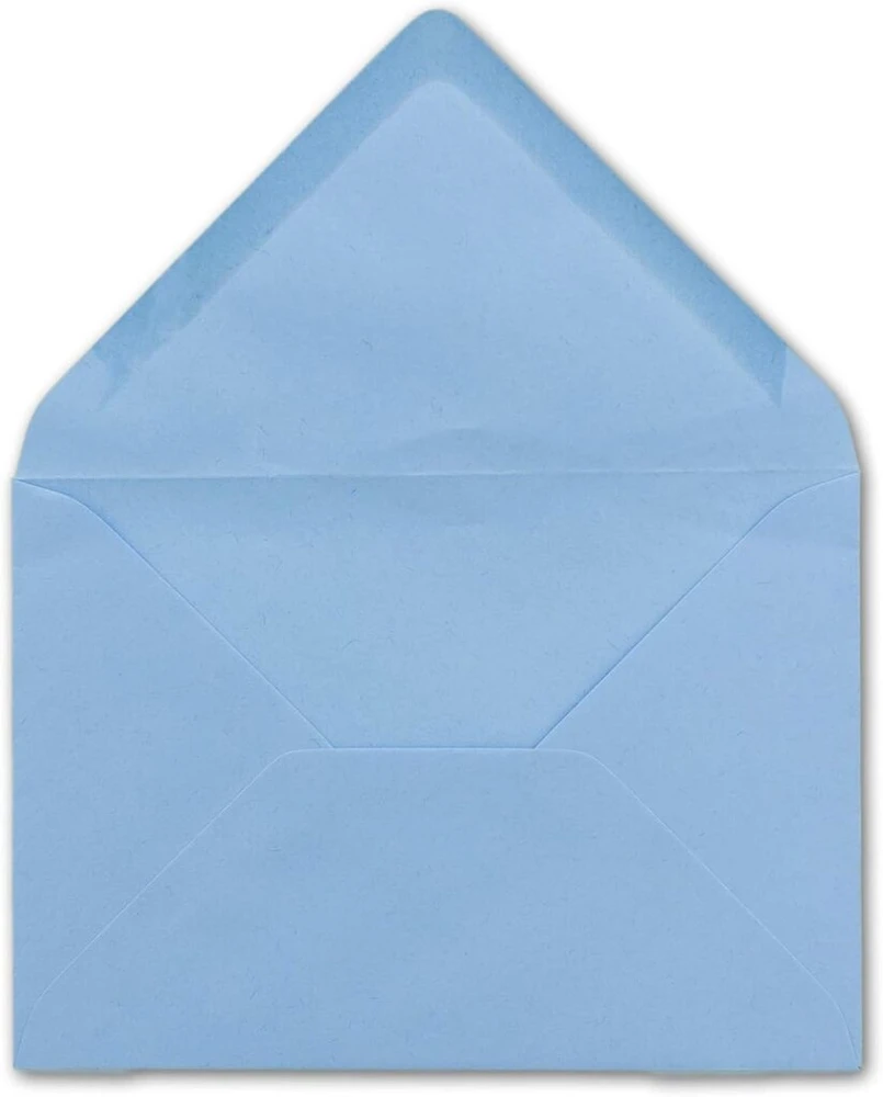 100 vnt. Din C6 vokų šviesiai mėlyni 11,4 x 16,2 cm 90 g/m² su drėgnu klijavimu pašto vokai be langelio idealiai tinka kalėdiniams atvirukams kvietimams iš Glüxx-agent