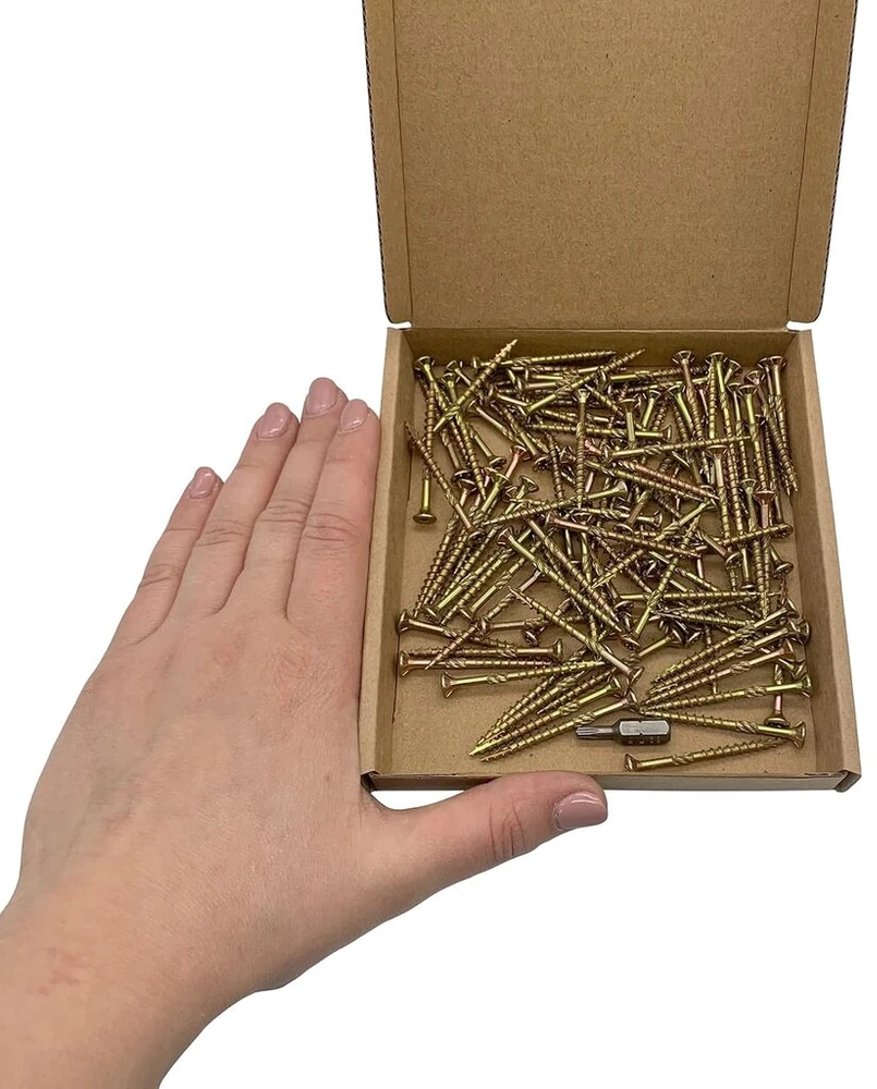 100 vnt. geltonų medžio sraigtų 3.5x45 mm Torx galvutė