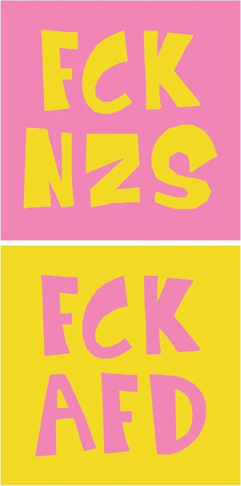 100 x lipdukai - Fck Afd & Fck Nzs - lipdukas - 50 lipdukų rinkinys - 5.2 cm x 5.2 cm - Fck Afd lipdukas Fck nzs lipdukas kairėje spalvingas