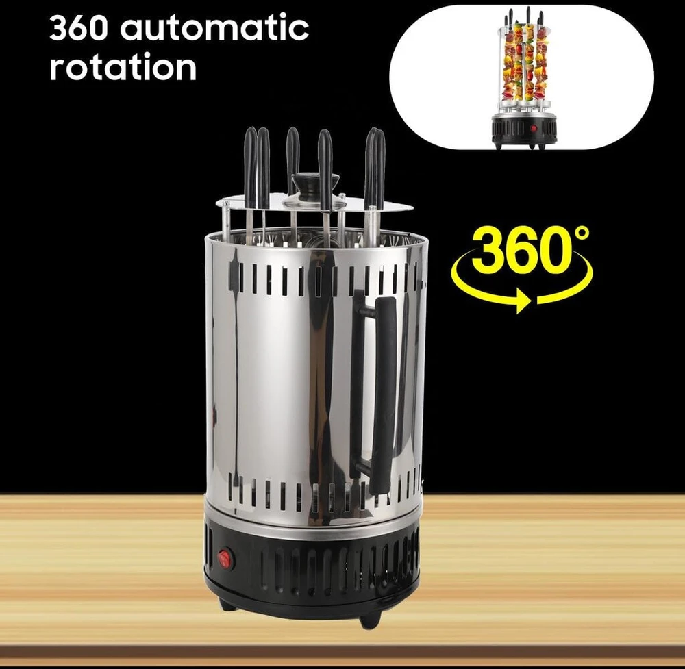 1000 W vertikalus elektrinis grilis, 230 V/50 Hz elektrinis grilis su 6 iešmais, 385 °c besisukantys iešmai, Bbq, stalo grilis, vertikalus grilis