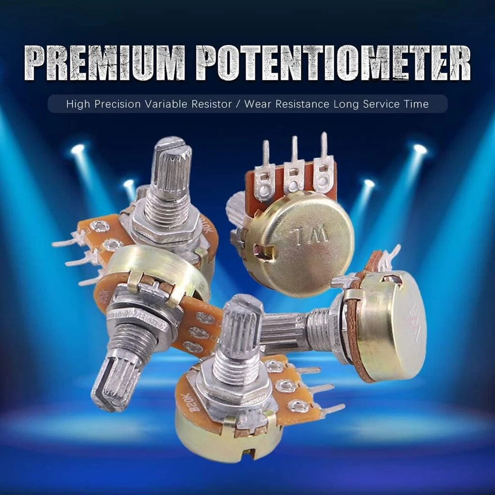 105 vnt. Potenciometrų rinkinys: B10k, B50k, B100k, B500k