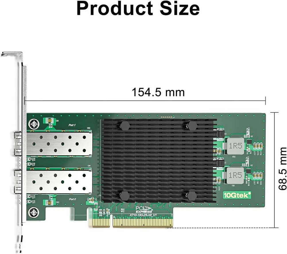 10gb tinklo plokštė, 2x Sfp+, Intel X710-bm2