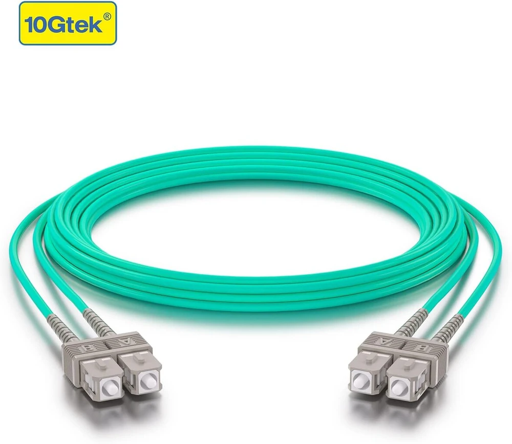 10gtek Sc-sc Om3 Duplex Pluošto Optinis Kabelis, 5m