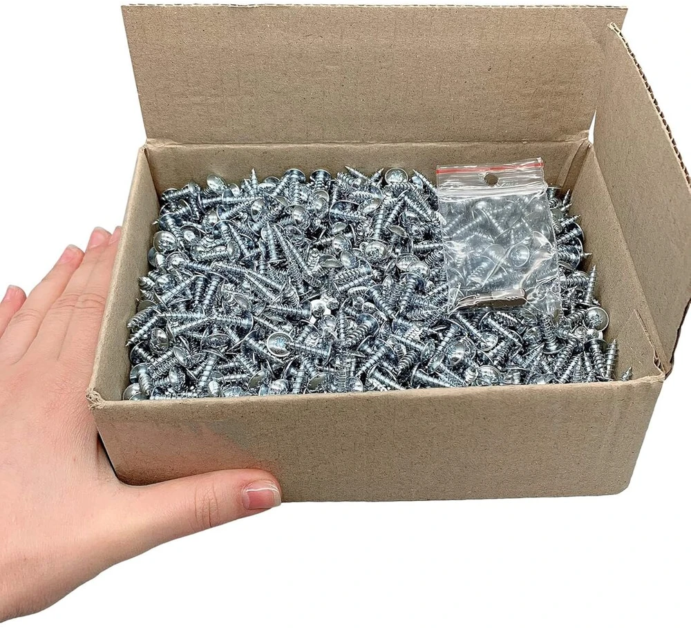 (1100 vnt. pakuotė) galvanizuoto plieno 4,5 x 16 mm medvaržčiai metaliniai varžtai modifikuota santvaros galvutė savaime įsisriegiantys (1100, 4,5 x 16 mm)