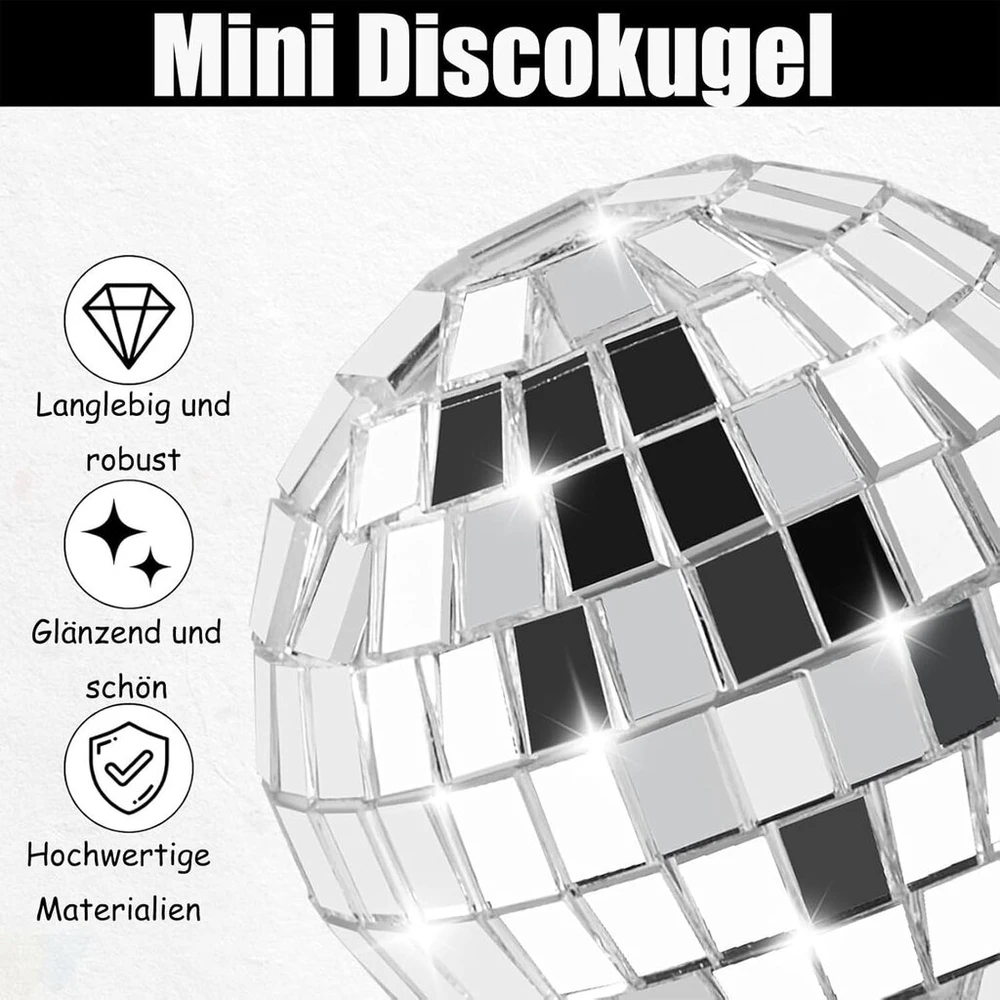 12 mini disko kamuoliukų rinkinys, disko kamuolys, mažas, disko kamuolio dekoracija, atspindintys disko veidrodiniai kamuoliukai, disko mini dekoravimo kamuoliukai, "pasidaryk pats" dekoracijos, tinkami kalėdų eglutėms, pyragams, šviestuvams, vakarėliams