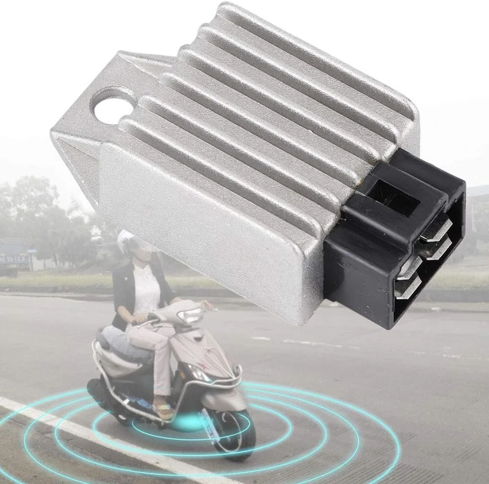 12 V įtampos lygintuvas, universalus motociklo 12 V įtampos reguliatorius, motorolerio lygintuvas 4 kontaktų motociklo įtampos lygintuvo reguliatorius, kinietiškas motoroleris