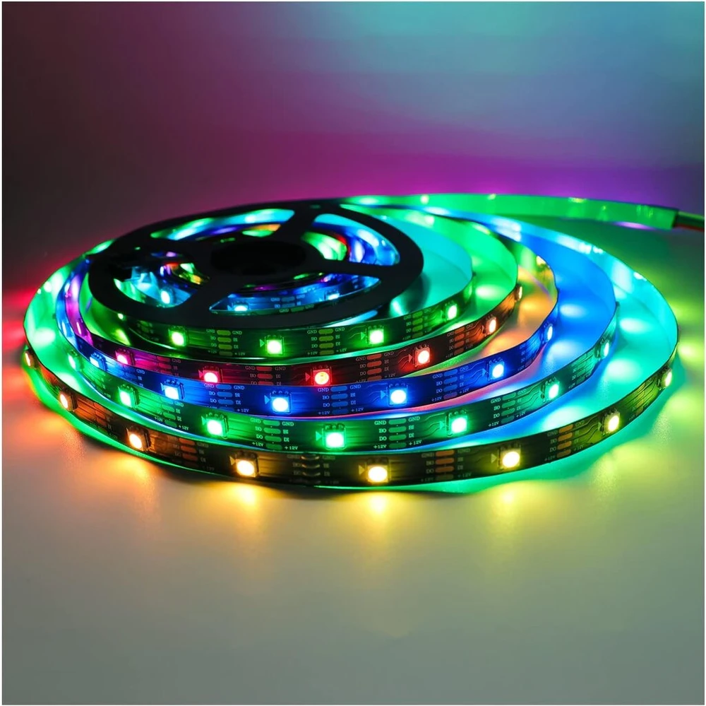 12 V ws2815 led juosta, 5 m rgb dvigubo signalo led pikselių juosta smd 5050 150 led ip30 pilnos spalvos individualiai adresuojama programuojama led juosta "pasidaryk pats", reklaminiam dekoravimui