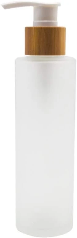 120 ml stiklinis muilo dozatorius stiklinis buteliukas su pompa losjonui, muilui, skysto muilo buteliukai dozatorius su medine pompa kremui, šampūnui, tualeto reikmenims