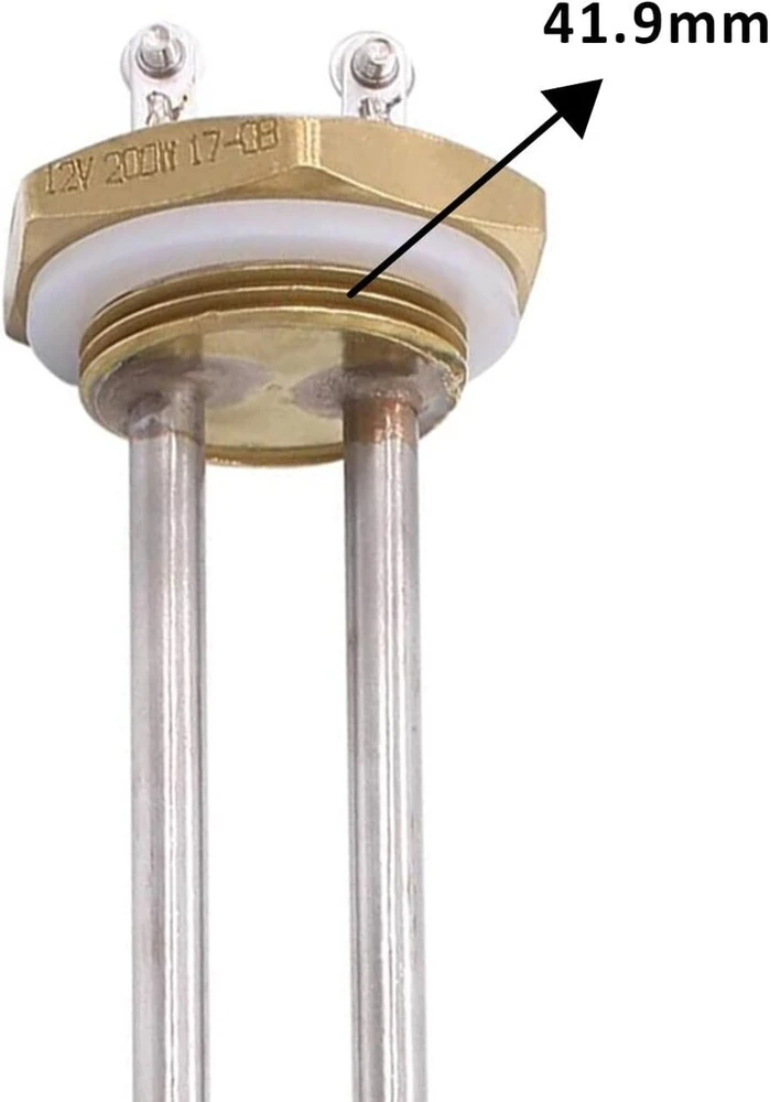 12v 200w nerūdijančio plieno šildytuvas 1.25" (dn32) skersmuo 41.91mm Bsp kasetinis šildytuvas žalvario flanšas su silikoniniu žiedu