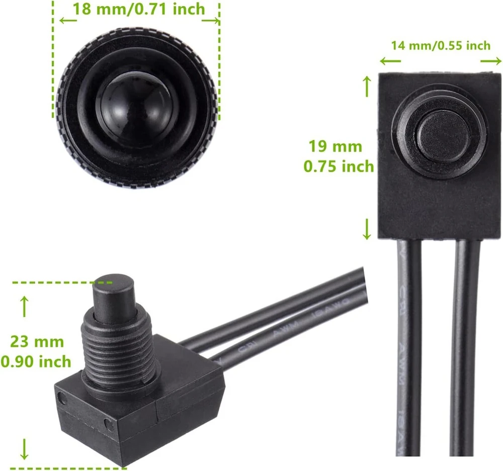 12v Vandeniui atsparus Spst jungiklis su 11.4 cm laidais (5 vnt.)