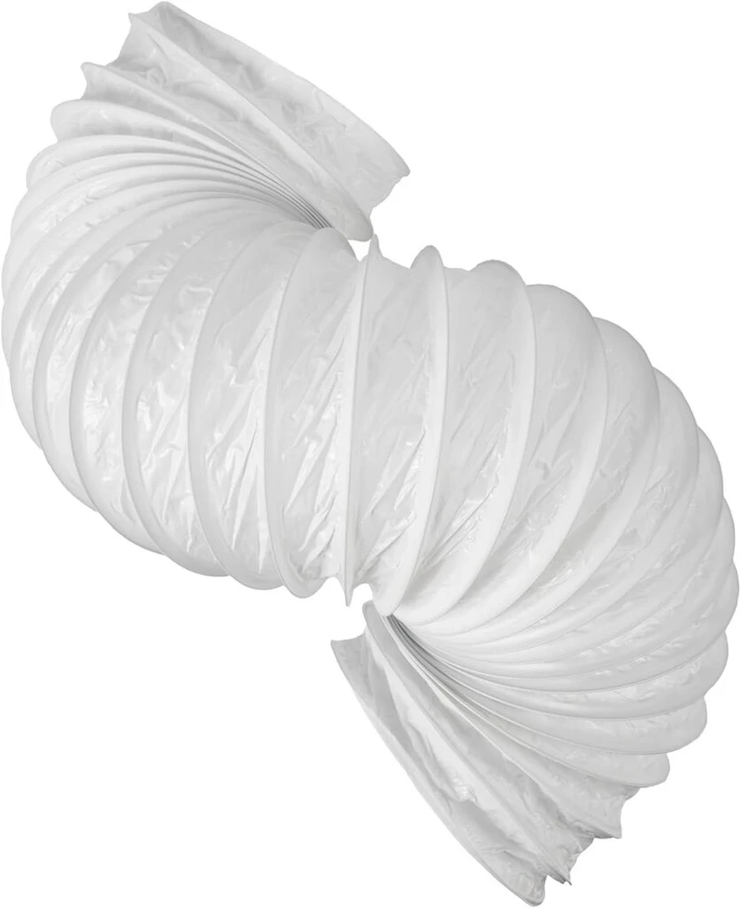 16 cm / 160 mm - 1 m ilgio balto pvc dulkių surinkimo vamzdis - vakuuminis vamzdis - lanksti vakuuminė žarna - idealiai tinka šiltnamio palapinėms, auginimo dėžėms, šiltnamiams, namų ventiliacijos plastikui - spyruoklinio plieno vielos žarna