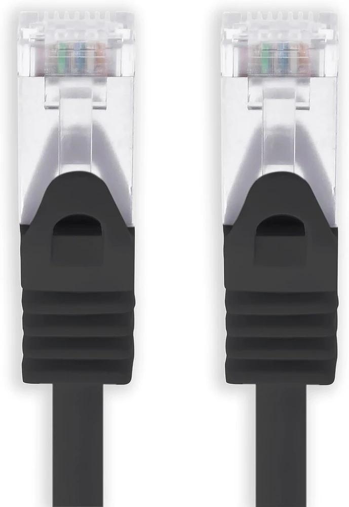 1attack.de 30 m, juodas, 1 vnt. Cat7 tinklo kabelis, Sftp patch kabelis, neapdorotas kabelis, 10 Gb/s, 500 Mhz, surinktas su 2 Rj45 jungtimis Cat 6a