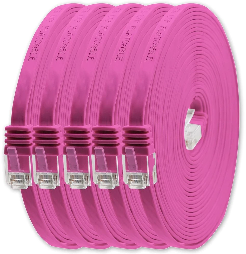 Šakotuvas 1attack.de Cat6 Cat.6 plokščias juostinis kabelis, tinklo kabelis, plokščias kabelis, 1000 Mb/s