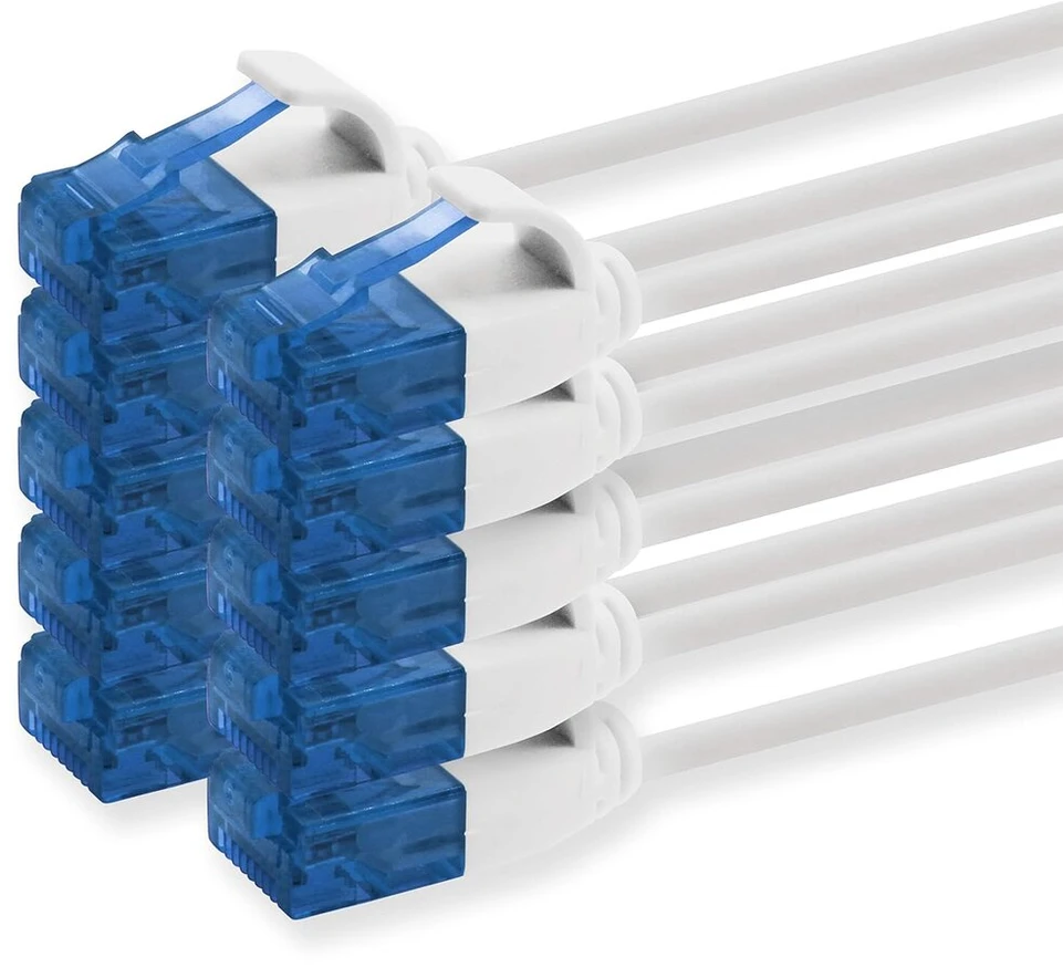 1Attackde Cat6 tinklo kabelis 3m, 10 vnt., baltas, 1000 Mbit/s