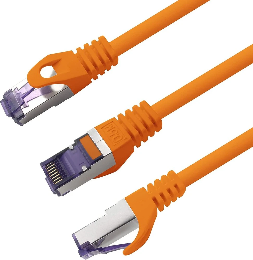 1attack.de Cat.7 tinklo kabelis, Cat7 Poe+ ethernet kabelis, tinklo / interneto / Dsl / modemo / maršrutizatoriaus / šakotuvo patch kabelis, Lan kabelis, neapdorotas kabelis, 10 Gb/s (sftp Pimf), rinkinys: patch kabelis su Rj 45 jungtimi, Cat.6a