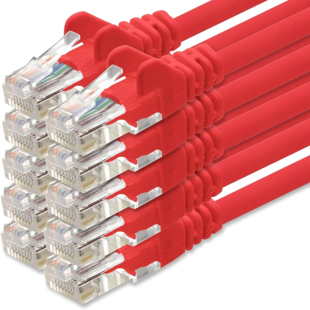 1attack.de tinklo kabelis Cat.6 - (rinkinys) - Cat6 ethernet Lan kabelis 1000 mbps (poe) patch kabelis, suderinamas su Cat.5 Cat.6a Cat.7