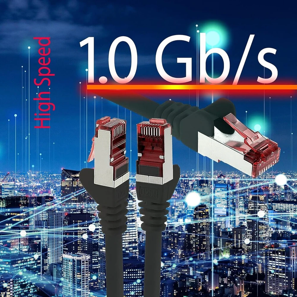 1conn Cat6 tinklo kabelis 0,5 m mėlynas Ethernet kabelis Lan kabelis Cat6 Lan tinklo kabelis Sftp Pimf Patch kabelis 1000 Mbit/s