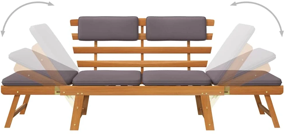 2-1 Sodo sofa su pagalvėmis, 190cm, akacijos medienos masyvas