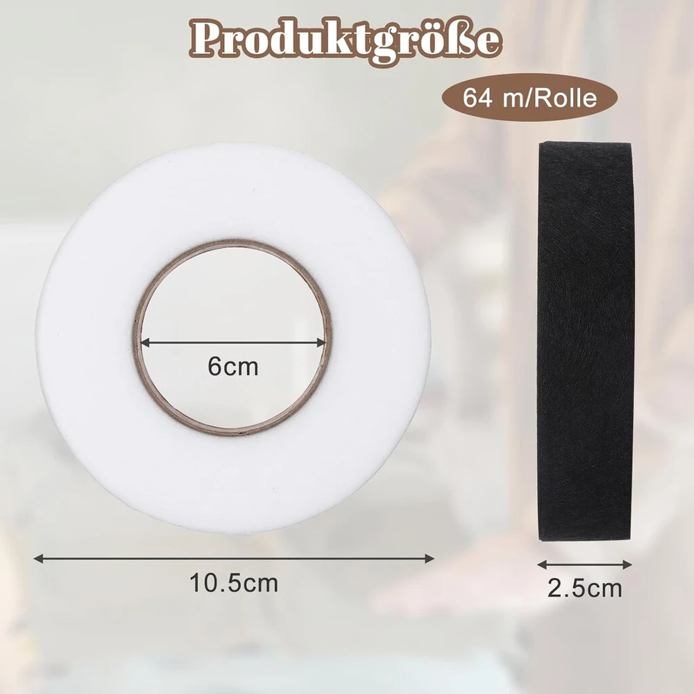 2 juostos fliseline termo juosta užlyginimui, 25 mm užuolaidų juosta užlyginimui, termo juosta užlyginimui, termo juosta užuolaidoms užlyginimui, skalbiama termo juosta užlyginimui užuolaidų trumpinimui, 64 m/ritinys