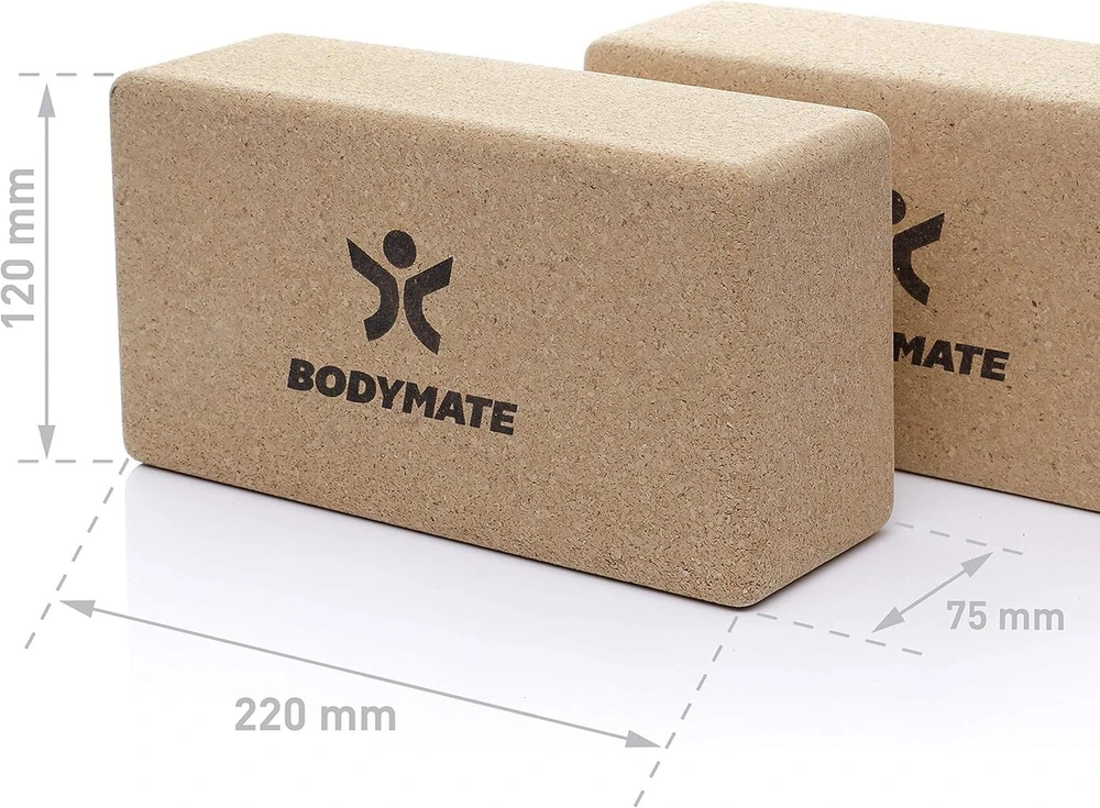 2 Kamštinio "cork" "yoga" Blokų Rinkinys, 22x12x7.5cm
