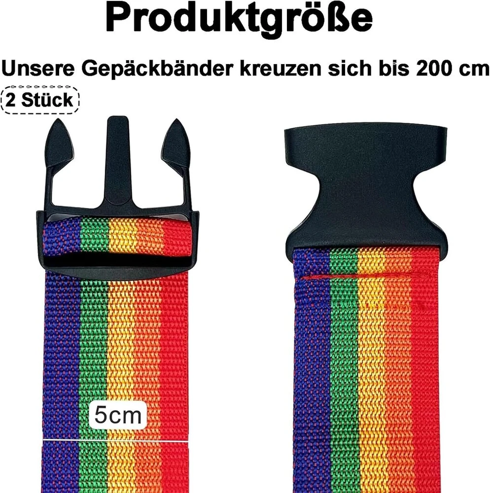 2 lagamino diržų rinkinys, lagamino diržas, ypač akį traukiantis lagamino diržas, patvarūs personalizuoti lagamino diržai, lagaminų uždarymas keliaujant, reguliuojamas, neslystantis kelioninis priedas