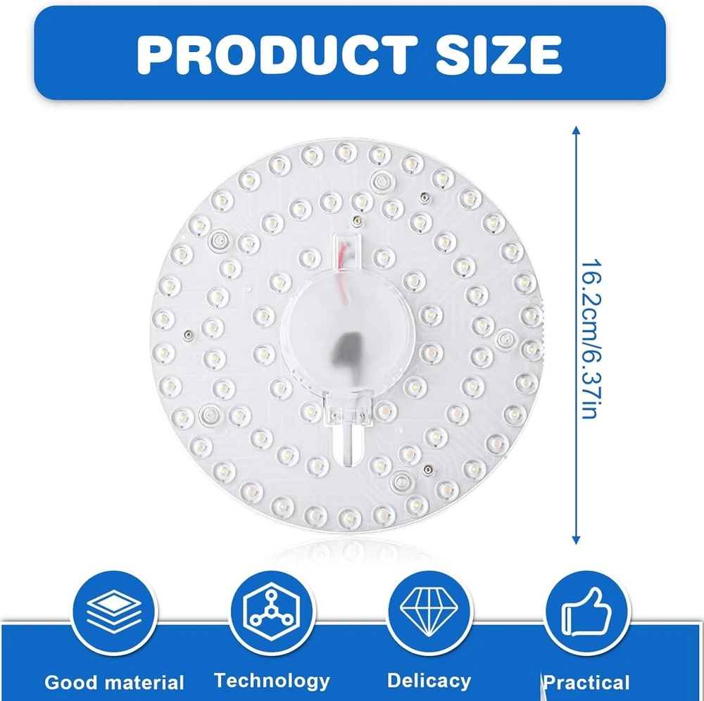 Lubinis šviestuvas 2 Led modulių konvertavimo rinkinys: 24 W modulis lubiniams šviestuvams, konvertavimo plokštė su laikomaisiais magnetais, modernizuota Led plokštė lubiniam šviestuvui, žiedinis modulio žiedinis šviestuvas, skersmuo 19,2 cm, balta 6000 K