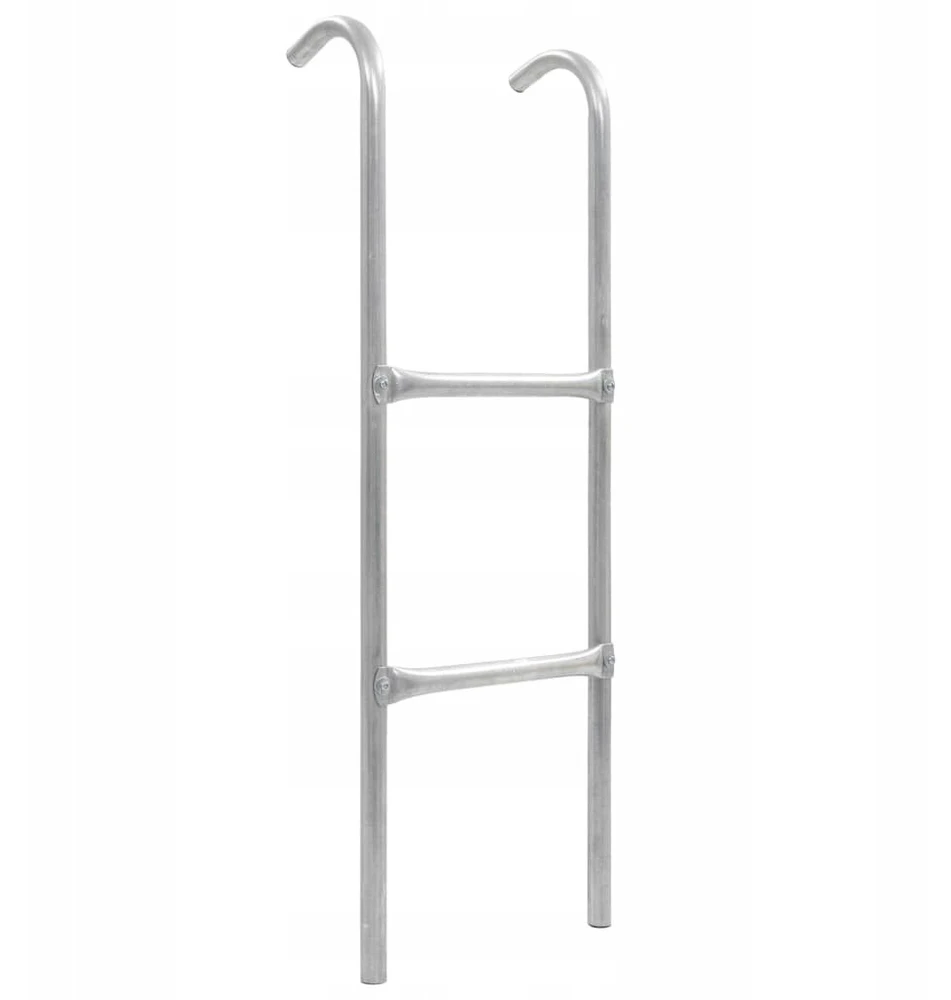 2 pakopų batuto kopėčios, plieninės, sidabrinės, 102,6 cm