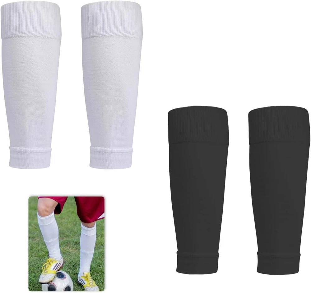 2 poros vaikiškų futbolo kojinių, futbolo blauzdų apsaugų kojinės, futbolo kojinės, elastiniai rankogaliai kojinės vaikams, berniukams, vyrams, futbolo kojinės, kvėpuojančios sportinės kojinės, futbolo kojinės, juodos/baltos