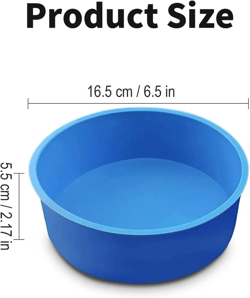 2 Silikoninės Tortų Formos Kepimui, 6 Colių, Nesukepanti