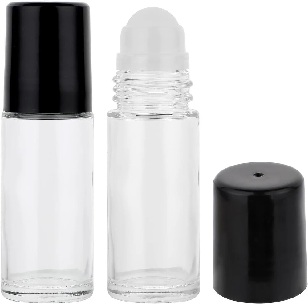 2 vnt. 30 ml ritininiai buteliukai, tušti, skaidraus stiklo