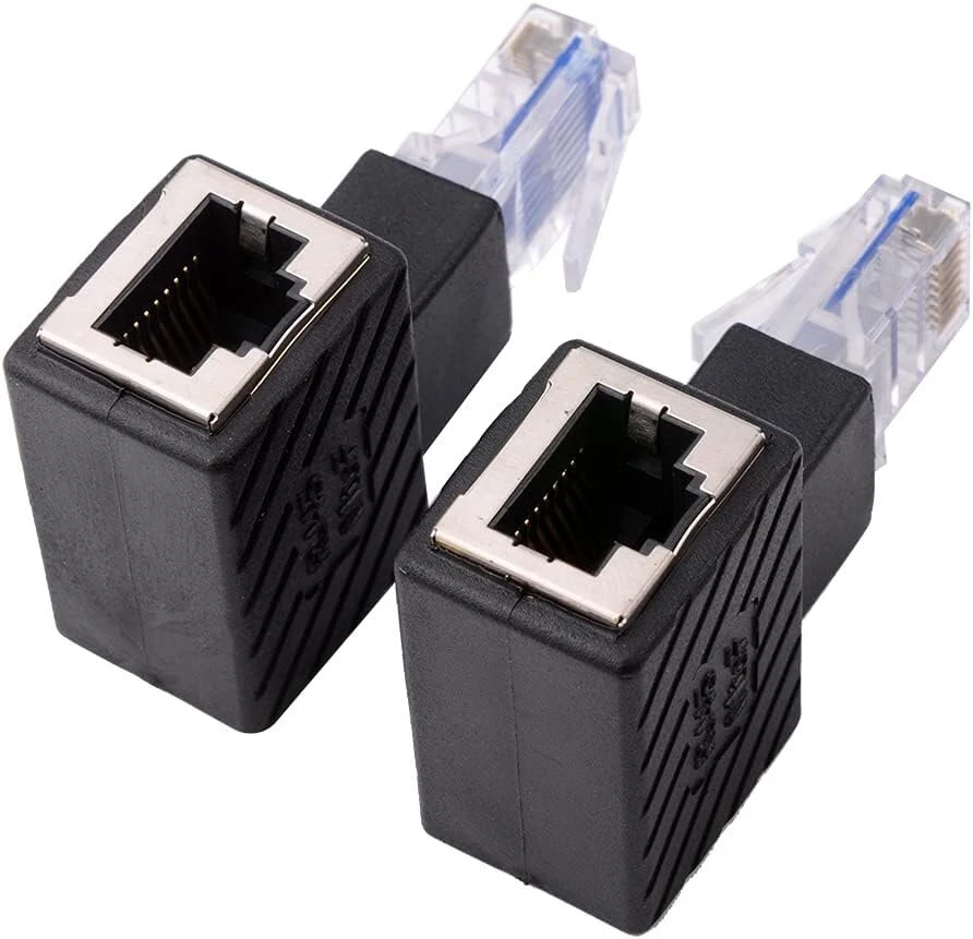 2 vnt. 90° kampiniai Ethernet adapteriai (dešinys + kairys)
