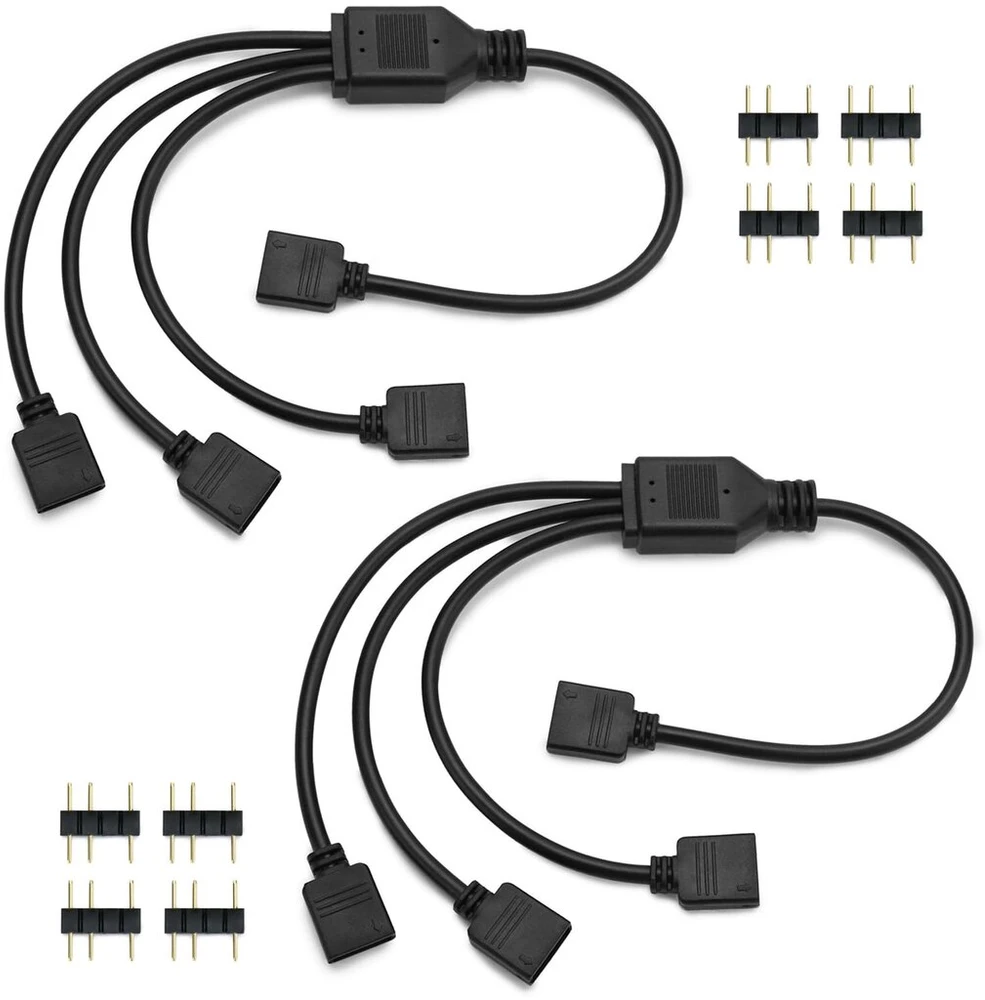 2 vnt. Argb 5v 3-pin skirstytuvas, 1 į 3, 30cm