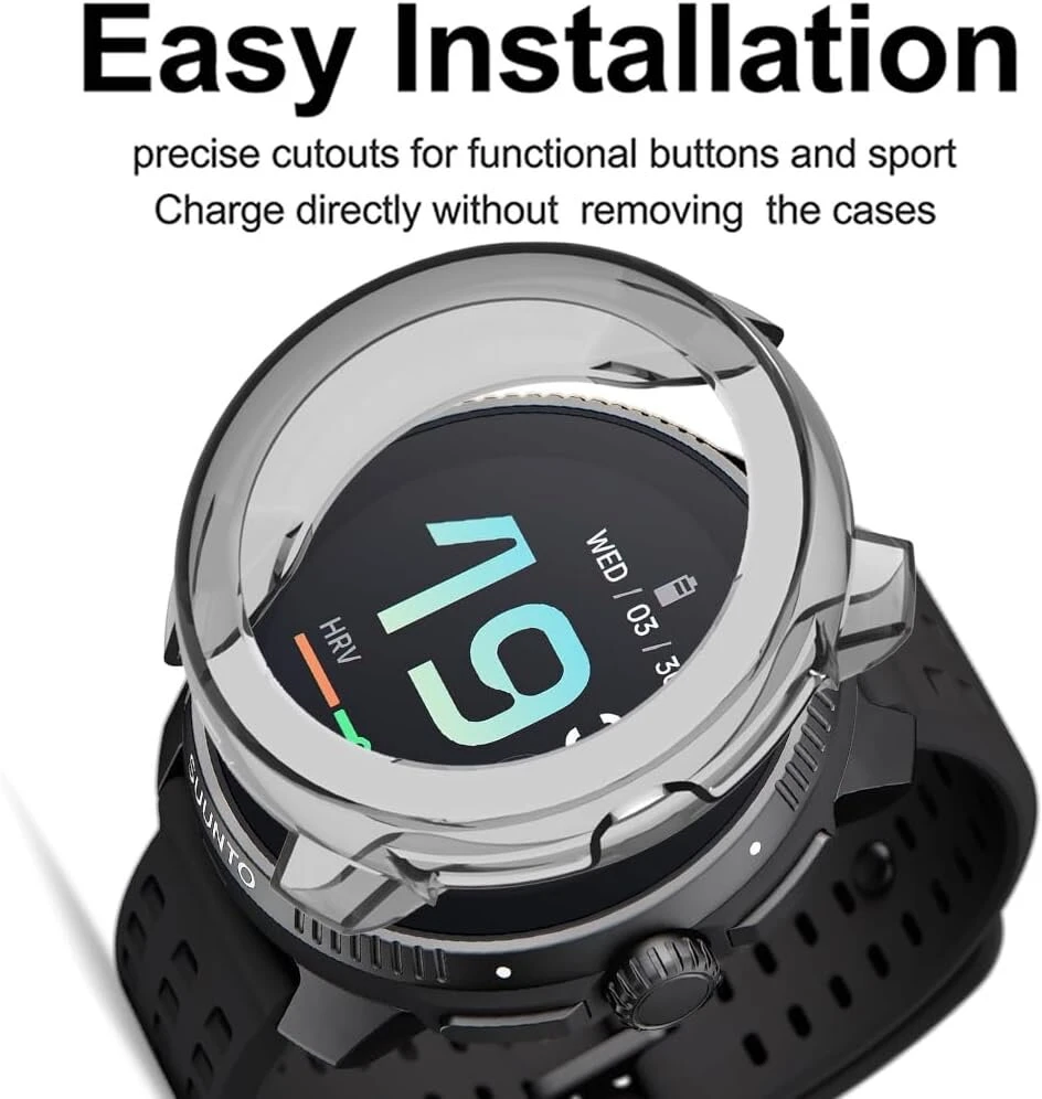 2 vnt. dėklas Suunto Race S, juodas, apsauginis, plonas Tpu