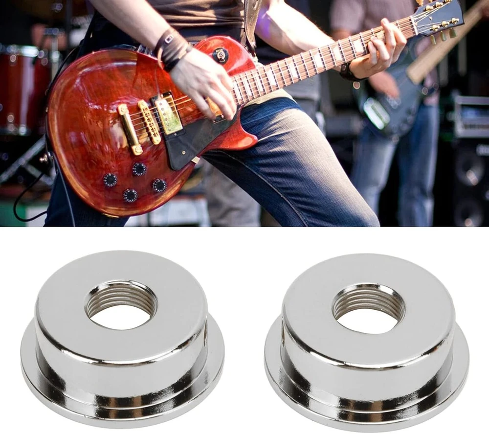 2 vnt. Elektrinės gitaros lizdo plokštelės, sidabrinės